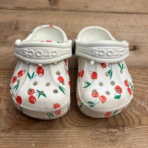 CROCS Kids' White and Red Cherry Water Shoes